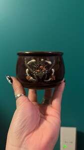 Vintage Royal Sealy Brown Floral Bowl Pot With Lid and Two Bowls